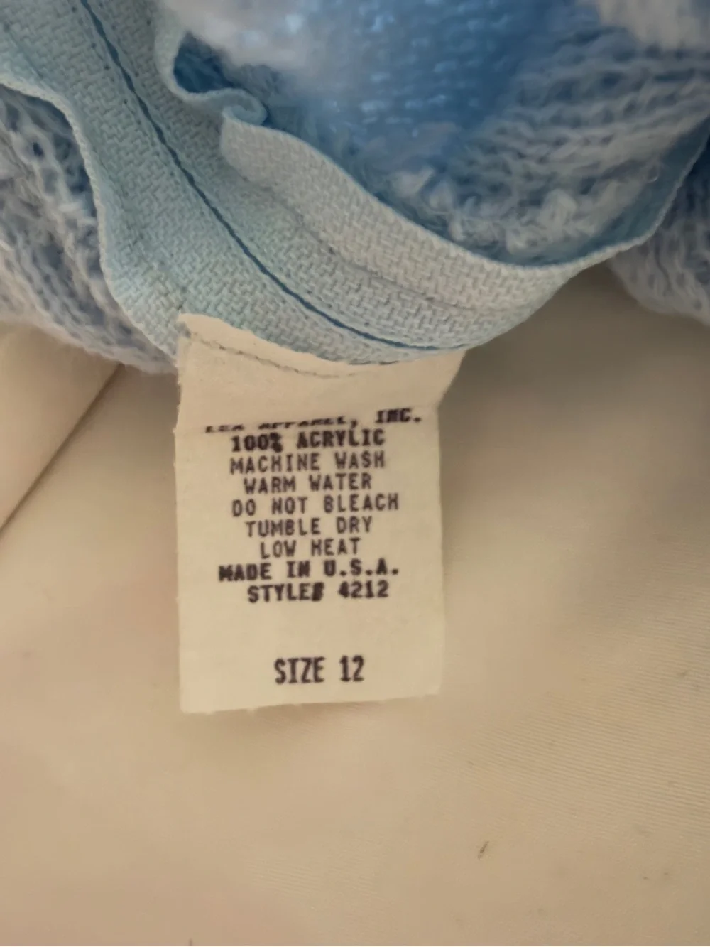 Vintage LEA Apparel Blue Bubble Knit Pullover